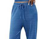 CHYRII Womens Two Piece Sets Fall Fashion Striped Long Sleeve Tops Wide Leg Palazzo Pants Outfits Loung Sets (X-Small, Deep Gray)