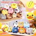 Halloscume 18 Pcs Mini Stuffed Animals Bulk 3.15 Inch Small Plush Farm Jungle Animal Ornament Set for Valentine's Day Exchange School Prizes Easter Egg Fillers Basket Stuffers Birthday Party Favors