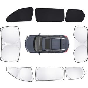 8pcs Car Window Shades for Grand Cherokee 2022-2026 Accessories,Windshield Side Rear Full Sunshade,Sun Visor UV Blocking, Privacy Protection for Camping Outdoor(Not for Cherokee L&Jeep Cherokee)