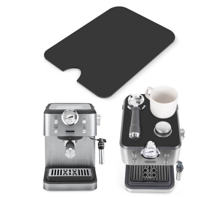 Silicone Top Protector Mat Compatible with Delonghi Espresso Machine EM450M, Custom Cutout Anti-Slip Scratch Guard, 2mm Thin Double-Sided Coffee Machine Top Cover - Accessories for Classic Espresso