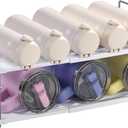 Water Bottle Organizer For Cabinet, Adjustable Tumbler Storage, Expandable 2 Tier Cup Organizer For Kitchen, Water Bottle Shelf Rack Holder For Pantry Countertop Fridge, White