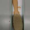 Natemia Wooden Baby Hair Brush - Natural Goat Hair Bristles - Gentle Soft Bristles for Scalp Massage - Cradle Cap Comb for Flake Removal - For Baby Grooming Kit & Toddler Hair Brush