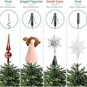 HarcoHome Christmas Tree Topper Holder - Heavy-Duty Metal Twist On Tree Topper Supporter for Your Tree Toppers, Tree Topper Stabilizer Fits Most Tree Sizes, Secure Lock for Treetop Ornaments (Green)
