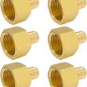 Hooshing 1/2" Pex Female Adapter, PEX 1/2 Inch to 1/2 Inch Female NPT Adapter Brass Crimp Fitting, Pack of 6