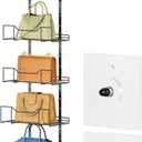 Over The Door Purse Organizer Metal 6 Tiers, Purse Storage for Closet, Hangbag Hanger for Wall, Door Organizer Hanging, Bag Hanger and Holder for Closet, for Bathroom, Pantry