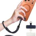 Phone Lanyard, Phone Wrist Strap for Cellphone Case, Adjustable Anti Theft Cell Phone Strap with 2 Tether Tabs for All Smartphones, Skin-Friendly & Universal Wrist lanyard, Black