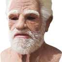 Realistic Old Man Mask Halloween Mask Scary Latex Old Man Grandpa Mask Halloween Wrinkle Face Mask
