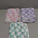 1 Pack 3 Blankets Super Soft Fluffy Premium Fleece Pet Blanket Flannel Paw Printed Throw for Dog Puppy Cat (Medium 30x20'', Purple, Pink, Green)