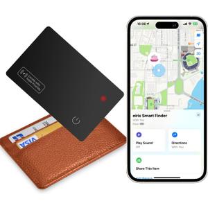 Wallet Tracker Card (iOS Only), Slim Smart GPS Tracker Works with Apple Find My, Rechargeable Wallet Tracker and Item Locator for Luggage, Purse, Card Bag