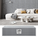 Art3dwallpanels 10 Pack Acoustic Panels, 48" X 12" X 0.43" Soundproof Wall Panels, Self Adhesive High Density Sound Absorbing Acoustic Treatment for Recording Studio, Office, Grey and Black