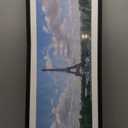 upsimples 12x36 Picture Frame, Display Pictures 10x30 with Mat or 12 x 36 Without, Wall Hanging Long Frames, Black, 1 Pack