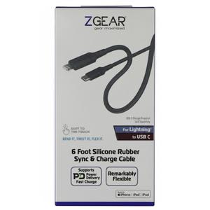 ZGEAR 6FT Silicone USB-C to 8-pin Cable - Gray