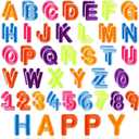 ASTARON 72 Pcs Iron on Letters and Numbers Patches,1.3 Inch Letters A-Z Numbers 0-9 Embroidered Applique Patches Alphabet Cloth Patch for Clothes, Bags, Socks, Jeans, Hat, DIY Accessories(Colorful