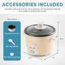AROMA Mini Rice Cooker, 2-Cup (Uncooked) / 4-Cup (Cooked), Grain Cooker, Soup Maker, Oatmeal Cooker, Auto Keep Warm, 1 Qt, Milk Tea color