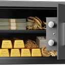 1 Cubic Feet Safe Box, Digital Security Lock Box with Shelf & Keypad & Combination, Alloy Steel Digital Home Safe for Home, Office, Hotel or Business, 17"W x 14.57"D x 9.25"H