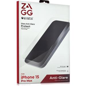 ZAGG InvisibleShield Anti-Glare Glass Screen Protector for iPhone 15 Pro Max - 3X Stronger Tempered Glass, Scratch & Impact Protection, Smudge-Resistant, Easy to Install - Clear