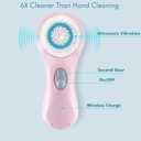 Microtree Electric Facial Cleansing Brush, Sonic Vibrating Rechargeable Face Scrubber Exfoliator, 2 Speeds for Gentle Clean, Face Wash Brush - No Rotation, Safe for All Skin Types