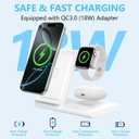 Charging Station for Multiple Devices Apple, Foldable 3 in 1 Wireless Charger for iPhone 16/15/14/13/12/Pro/Max/Plus, Apple Watch 10/9/Ultra/8/7/6/5/4/3/2/SE & AirPods 4/3/2/Pro (White)