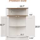 Vabches Corner Storage Cabinet, Farmhouse Small Floor Corner Cabinet with Barn Door and Adjustable Shelf, Narrow Cabinet Organizer for Bathroom,Pantry, Living Room, Kitchen, White, 15.75 "D x 15.75 "W x 32.7 "H