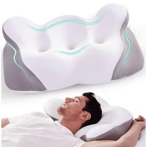 Cotiro Cervical Neck Pillow, Pillow for Neck Pain Relief, Memory Foam Neck Pillow, Adjustable Cervical Pillow Cozy Sleeping, for Neck And Shoulder Pain Relief, White