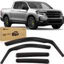 Nilight in Channel Rain Guards for Honda Ridgeline 2017 2018 2019 2020 2021 2022 2023 2024 2025 Original Window Deflectors, Vent Window Visors-4PCS