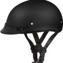 Daytona Helmets Half Skull Cap Motorcycle Helmet  DOT Approved [Graphics] (3X-Small, Dull Black)