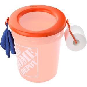 Bucket Toilet Seat, Portable Toilet Seat for 5 Gal Buckets, Camping Toilet Seat, Snap-on Toilet Seat for Outdoor, Camping, Hiking, Emergency, Car, Boat, RV Travel (Orange)