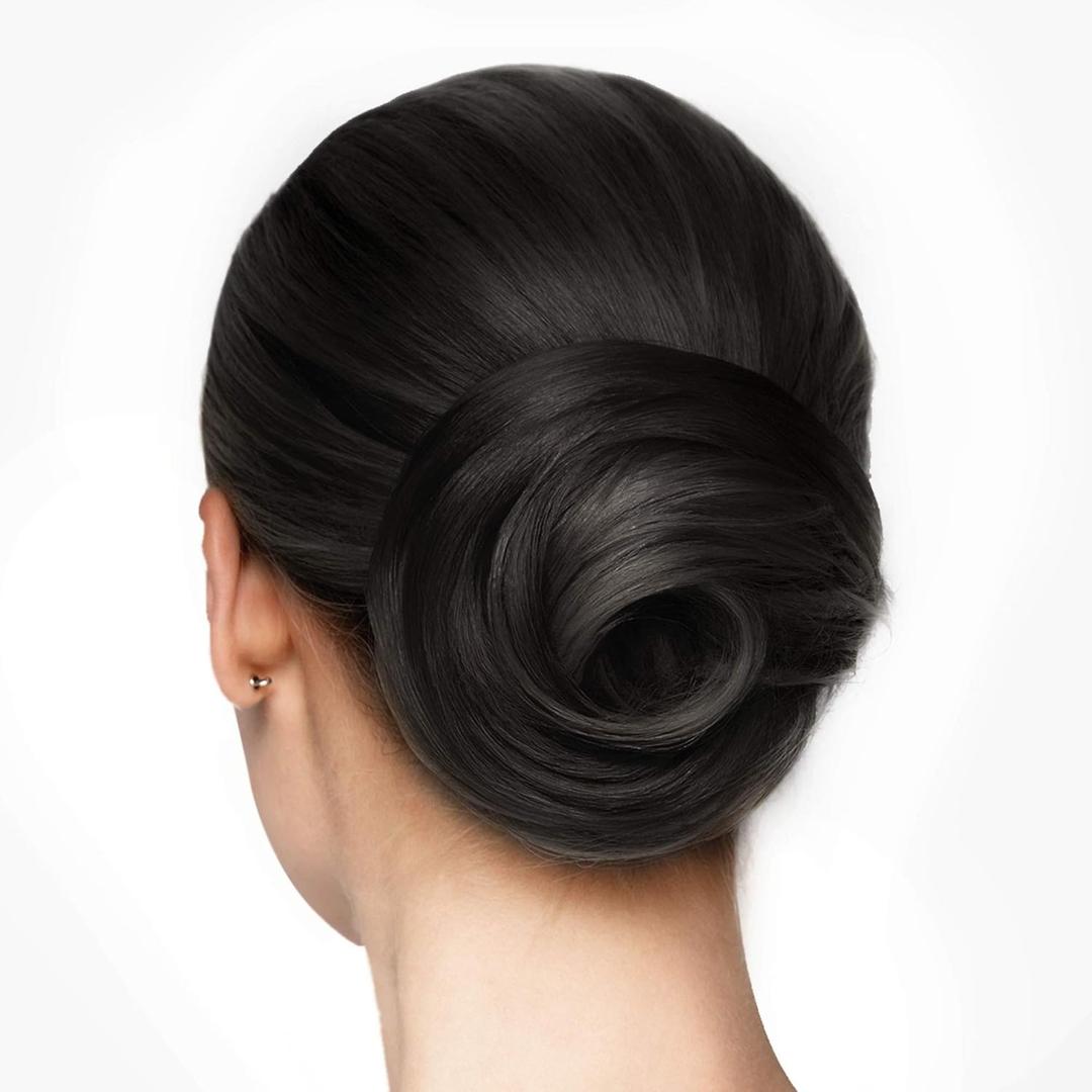 Sue's Collection Real Human Hair Bun Extension  Black Hair Donut for Women, Instant Updo for Thin Hair, Effortless & Cute Bun, Natural Hair Piece for Thinning Hair, Bun Accessory for Women