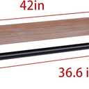 Clothes Rack 42in, Wall Mounted Garment Rack with Real Wood Shelf, Heavy Duty Hanging Clothes Rack, Multi-Purpose Hanging Rod, Space-Saving Closet Storage