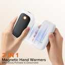 2 Pack Hand Warmers Rechargeable, Magnetic Electric Hand Warmers, 12H Max Heating Time Pocket Hand Warmers Gifts for Women Men (Black+White)