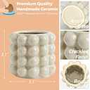 Bubble Vase, Beige Ceramic Vase for Flowers, Short Vases for Boho Decor, Decorative Vases for Flowers, Living Room, Bedroom, Office, Fireplace, Mantel, Coffee Table, 5 Inches (Medium)