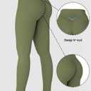 Sunzel Sunzfly Invisible Butt Scrunch Workout Leggings for Women, Butt Lifting High Waisted Gym Yoga Pants with Tummy Control (Green, L)