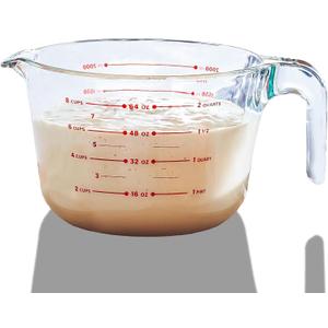 8 Cup Large Glass Measuring Cup - Kitchen Mixing Bowl, Liquid Measure Cups, Glass Bakeware Set, Punch Bowl