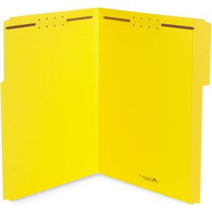Blue Summit Supplies Yellow File Folders with Prongs, Legal Size, and 1/3 Cut Reinforced Tabs, Durable 2 Prongs, Designed to Organize Standard Medical or Law Files, 50 Pack