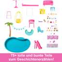 Barbie Dreamhouse, Pool Party Doll House with 75+ Pieces and 3-Story Slide, House Playset, Pet Elevator and Puppy Play Areas, One Size