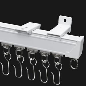 Curtain Track for Ceiling or Wall, Heavy Duty Aluminum Alloy with Smooth Sliding, Easy to Install, White, 3ft To 9ft