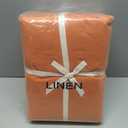 SONORO KATE 100% French Pure Linen Sheets, Breathable and Durable Linen King Size Sheets, Anti-Tear Linen Bed Sheets, Machine Washable, 16 Inch Deep Pocket - 4 Piece (Orange, King)