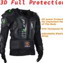 Ridbiker Motorcycle Full Body Armor Protector Removable Racing Jacket Motocross Spine Chest Motocross Protective Shirt (Black, M)