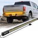 OPT7 Redline 60" Aluminum Truck Tailgate Light Bar w/Sequential Amber Turn - Weatherproof Rigid 1-Piece Triple Row LED Strip - Dynamic Taillight w/White Reverse - Fits F150, Silverado, Sierra, Ram