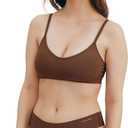 Organic Basics womens Naked Ribbed Thong Underwear (Large, Walnut)