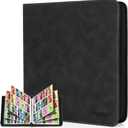 JoyHood Trading Card Binder, Sport Card Collection Binder compatible with TCG/PM/MTG/OPCG/YGO Cards, Card Album Holder Hold Up to 960 Cards (Dark, 12 Pockets)