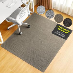 BAGAIL Office Chair Mat for Hardwood Floor, 35"x47" Heavy Duty Computer Chair Mat - Fast Flat & Smooth Glide - Non-Slip Desk Chair Floor Protector for Home Office - Brown