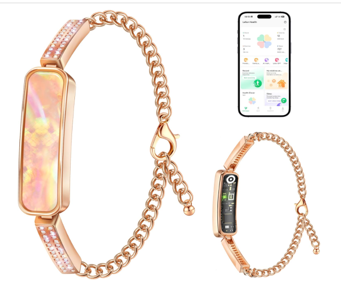 Irondance Valentines Day Gifts  Smart Bracelet for Women, Stylish Activity Fitness Trackers, 24/7 Heart Rate, HRV, Blood Oxygen &Stress Monitor, Health & Sleep Tracker for iOS & Android (Rose Gold)