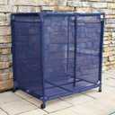 Pool Floats, Balls, Toys and Equipment Rolling Mesh Organizer Storage Bin, Large, (35" W x 25.4" L x 37.5" H), Blue, Style 455102