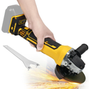 Cordless Angle Grinder for Dewalt 20v Batteries, 6600RPM Brushless Electric Grinder, 4 Variable Speed Metal Grinder for 4.9''Wheels with Adjustable Auxiliary Handle for Cutting, Polishing（No Battery)