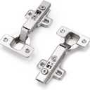 Probrico 105 Degree Soft Closing European Full Overlay Concealed Hinge with Mounting Plate, 2 Pair (4 Pieces)