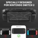 RHOTALL Dockable Case for Nintendo Switch 2 2025, Blade Series Heavy Duty Shockproof Anti-Slip Ergonomic Grip Cover with Clear Frosted Back, Slim Hard Protective Shell - Black
