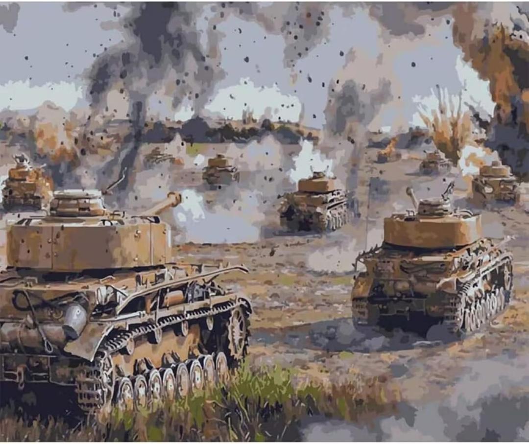 ABEUTY Paint by Numbers for Adults Beginner, Tank War 16 x20 inches DIY Acrylic Oil Painting Craft for Home Wall Decor (No Frame)