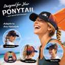 TOP-EX Ponytail Snapback Trucker Cap Women, UPF50+, Midnight Palm Black S/M