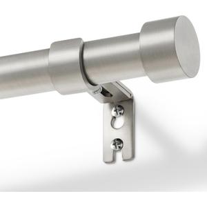 Zeerobee Curtain Rods for Windows 66 to 120, Brushed Nickel Curtain Rod, Adjustable 1 Inch Heavy Duty Outdoor/Indoor Modern Drapery Pole, 32"-120"